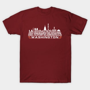 Washington Football Team 23 Player Roster, Washington D.C Skyline T-Shirt